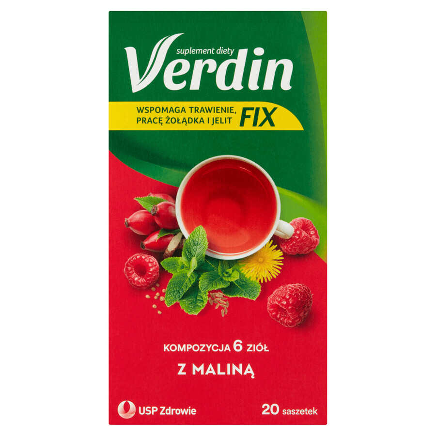 Verdin Fix cu zmeură, 20 plicuri