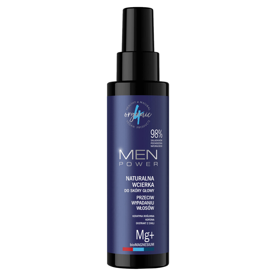 4Organic Men Power, massaggio naturale per il cuoio capelluto contro la caduta dei capelli, 100 ml