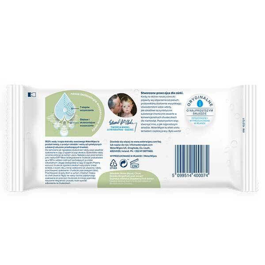 WaterWipes Soapberry Kids Bio, salviette umidificate, acqua con estratto di bacche di sapone, dalla nascita, 12 x 60 pezzi