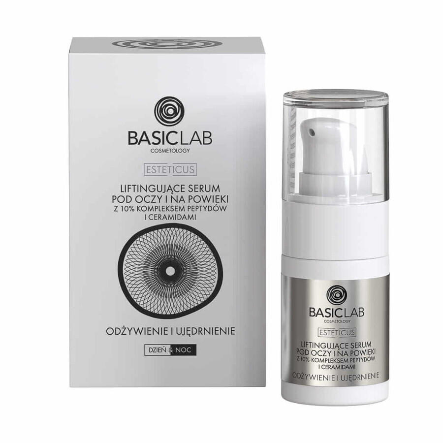 BasicLab Esteticus, siero lifting per occhi e palpebre, nutriente e rassodante, 15 ml