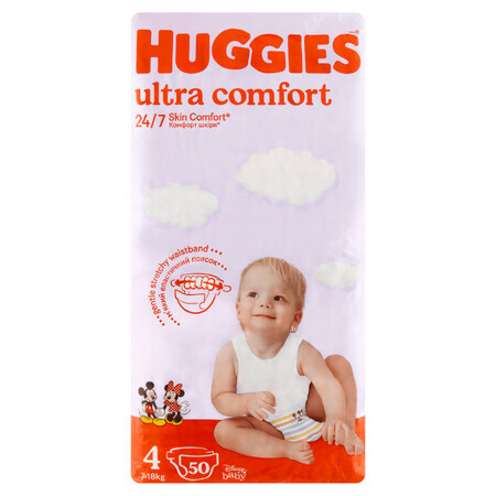 Huggies Ultra Comfort, pannolini, Disney, taglia 4, 7-18 kg, 50 pz.