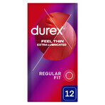 Durex Fetherlite Elite, preservativi con più lubrificante, più sottili, 12 pezzi