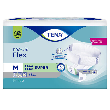 Tena Flex ProSkin, luiers, maat M, 71-102 cm, Super, 30 stuks