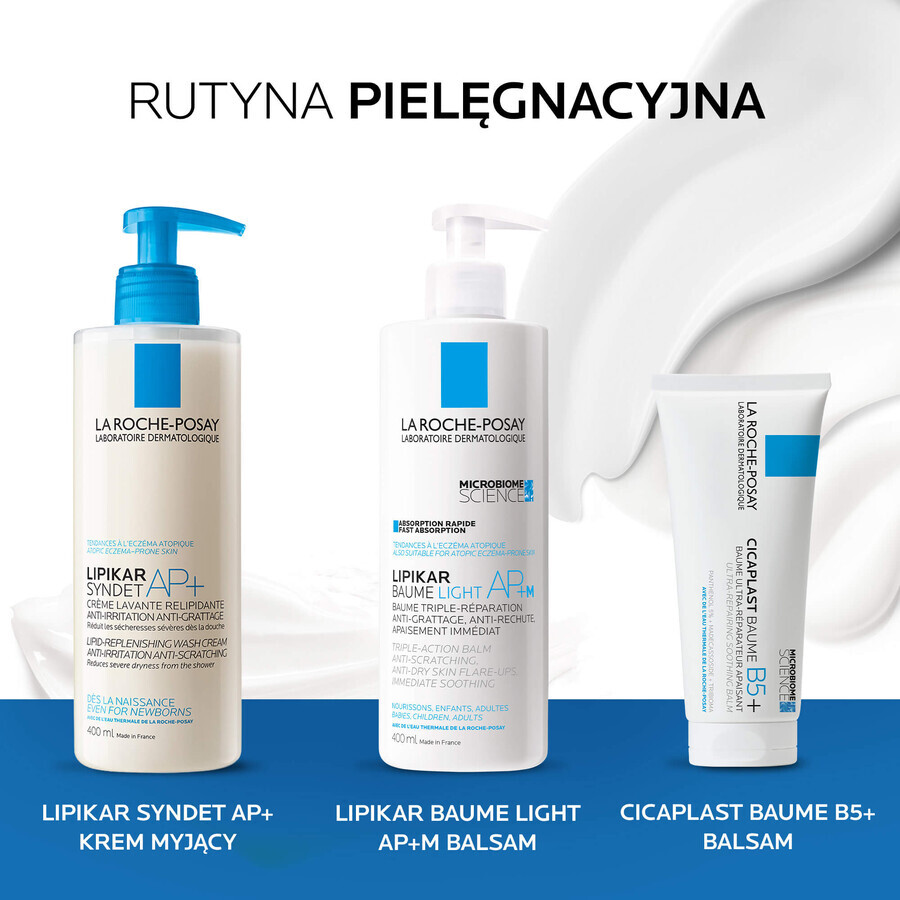 La Roche-Posay Lipikar Baume Light AP+M, lozione corpo leggera, pelle sensibile, secca, tendente all'atopia, 400 ml