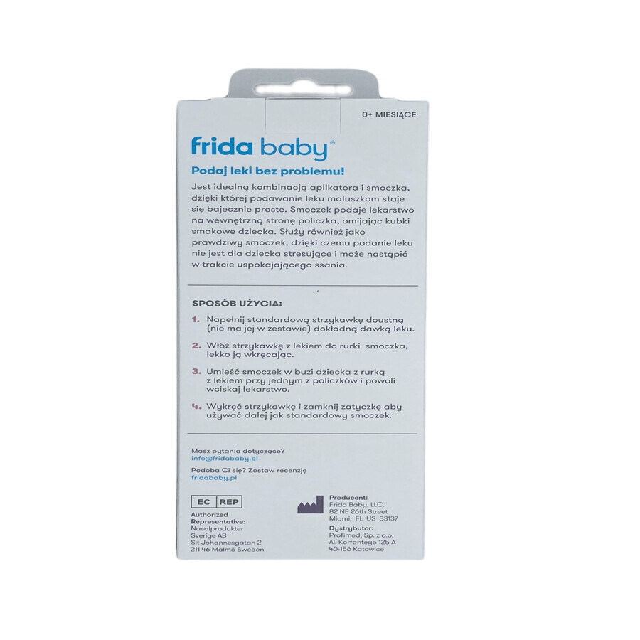 Frida Baby, dispenser di medicinali a forma di ciuccio, 1 pz.