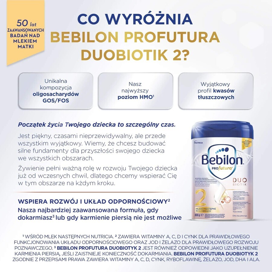 Bebilon Profutura DuoBiotik 2, latte di proseguimento, dopo 6 mesi, 800 g