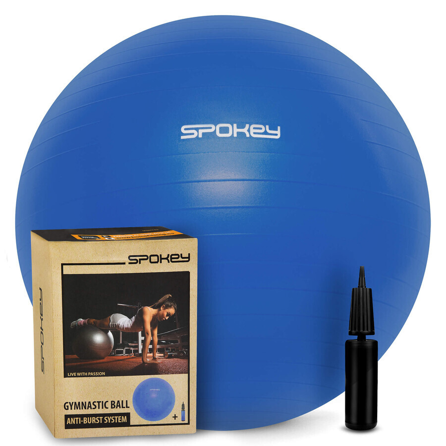 Spokey Fitball, palla da ginnastica con pompa, blu, 65 cm, 1 pezzo