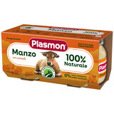 Plasmon, cena a base di manzo, per bambini di età superiore ai 4 mesi, 2 x 80 g