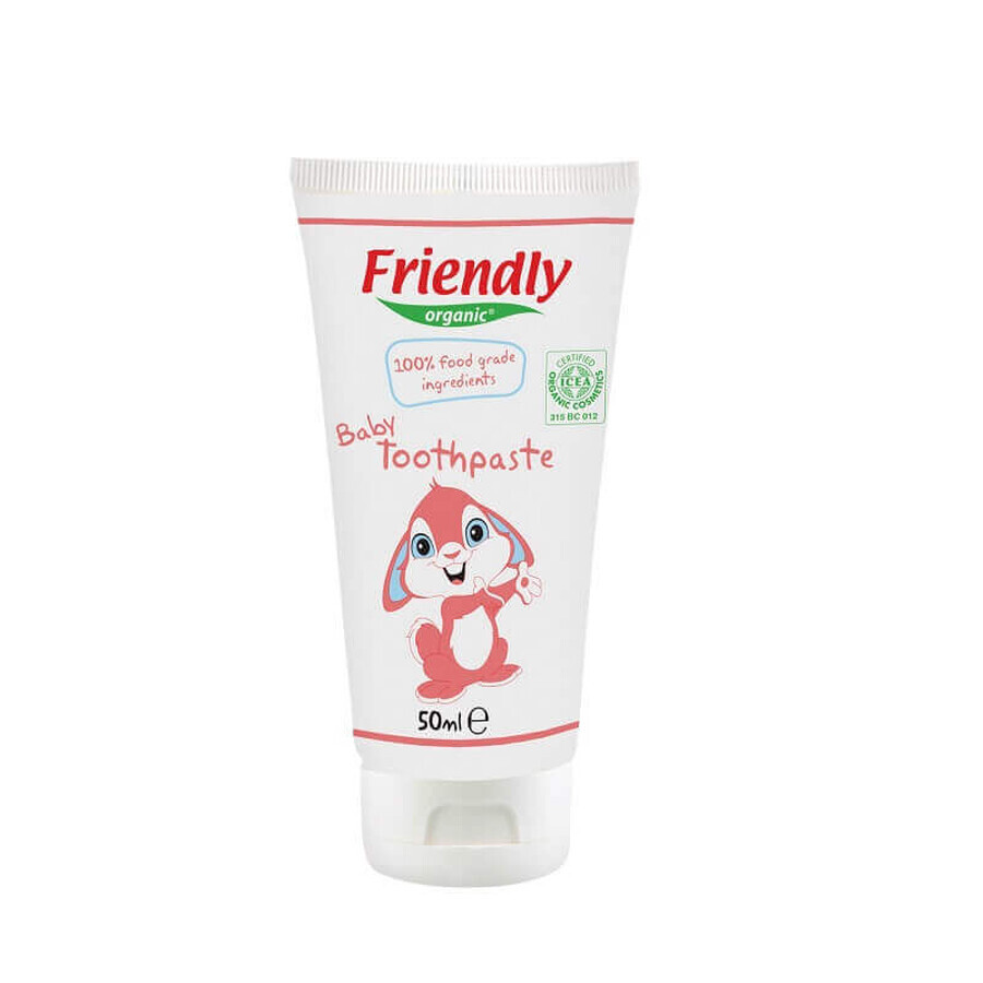 Children's Toothpaste with Raspberry Flavour, 50 ml, Friendly Organic