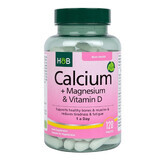 Holland &amp; Barrett Calcium + Magnesium &amp; Vitamin D, calcio + magnesio e vitamina D, 120 compresse vegetali