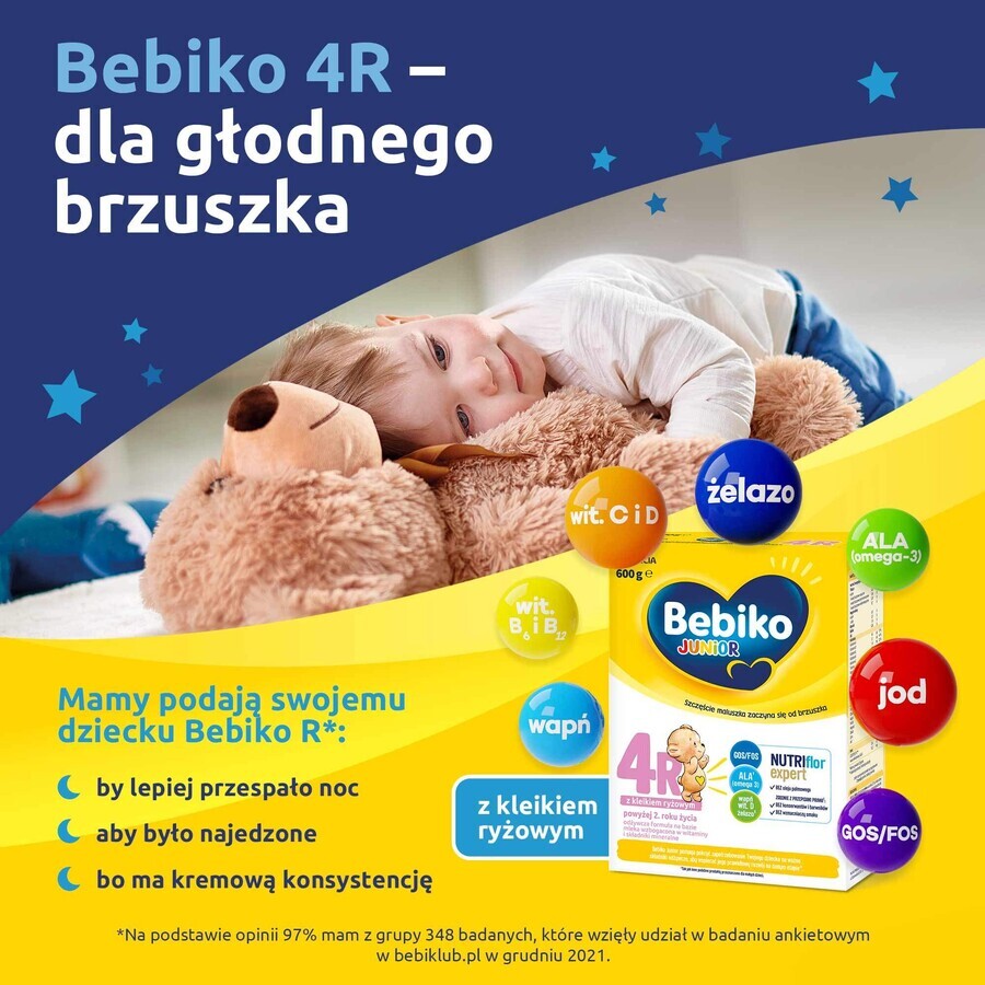 Bebiko Junior 4R Nutriflor Expert, voedzame melkvoeding met rijstpap, vanaf 2 jaar, 600 g