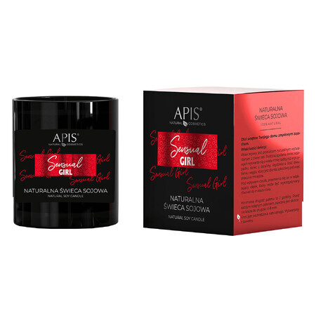 Apis Raspberry Glow, candela di soia naturale, 220 g