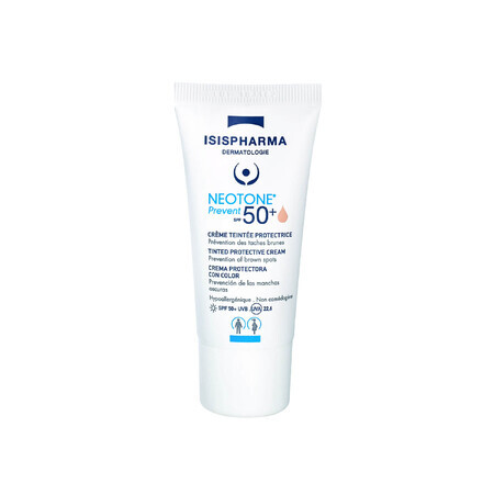 Isispharma Neotone Prevent, crema tonificante protettiva, colorazione leggera, SPF 50+, 30 ml