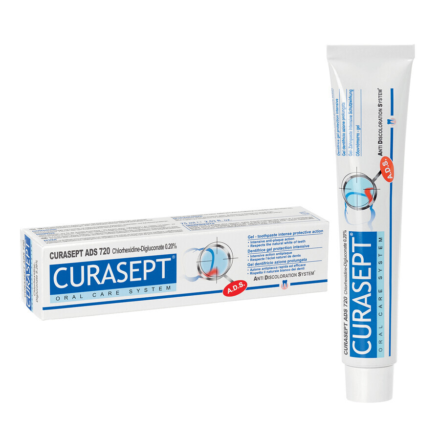 Curasept ADS 720, dentifricio in gel con clorexidina 0,20%, 75 ml