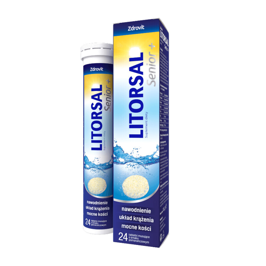 Zdrovit Litorsal Senior+, gusto arancia, 24 compresse effervescenti