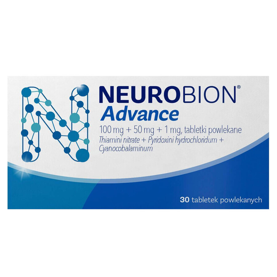 Neurobion Advance 100 mg + 50 mg + 1 mg, 30 compresse rivestite con film