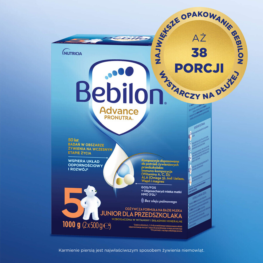 Bebilon Advance Pronutra 5 Junior, nährstoffreiche Milchnahrung, für das Vorschulkind, 1000 g