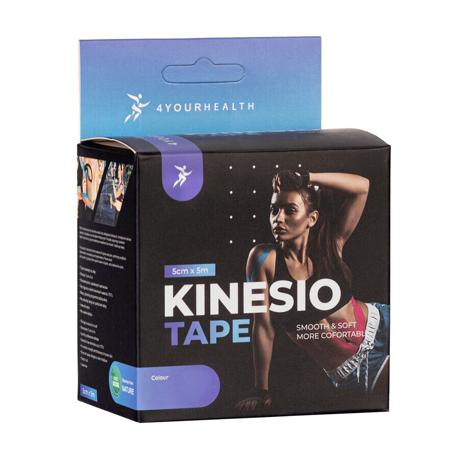 4yourhealth Kinesio Tape, nastro kinesiologico, rosa, 5 cm x 5 m