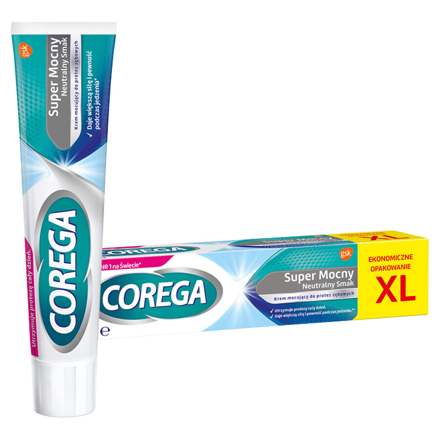 Corega Super Strong, crema di fissaggio per dentiere, neutra, 70 g