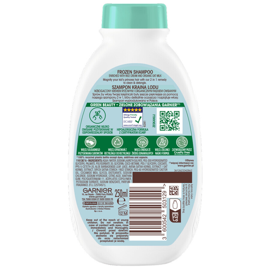 Garnier Botanic Therapy Kids, shampoo e balsamo 2 in 1 per bambini, Era Glaciale, 250 ml