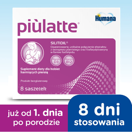 Humana Piulatte, für stillende Frauen, 5 g x 8 Portionsbeutel