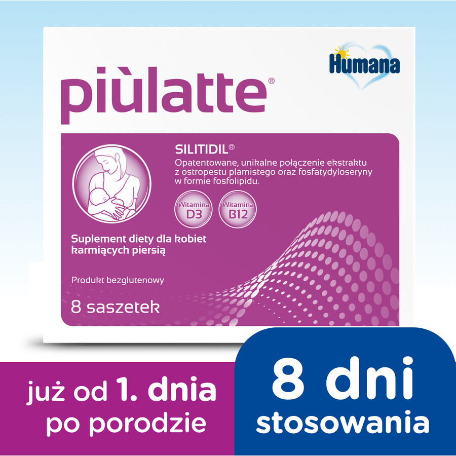 Humana Piulatte, für stillende Frauen, 5 g x 8 Portionsbeutel