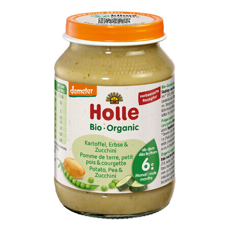 Piatto Holle Bio, patate, piselli, zucchine, dopo 6 mesi, 190 g