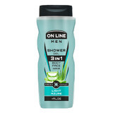 On Line Uomo, Gel doccia 3 in 1 per uomo, Azzurro, 410 ml