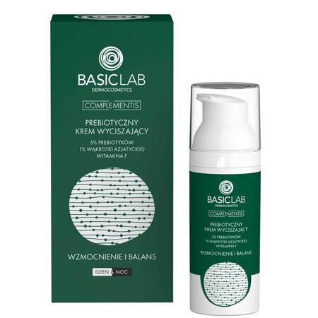 BasicLab Complementis, crema calmante prebiótica con prebióticos 5%, fortalecimiento y equilibrio, 50 ml