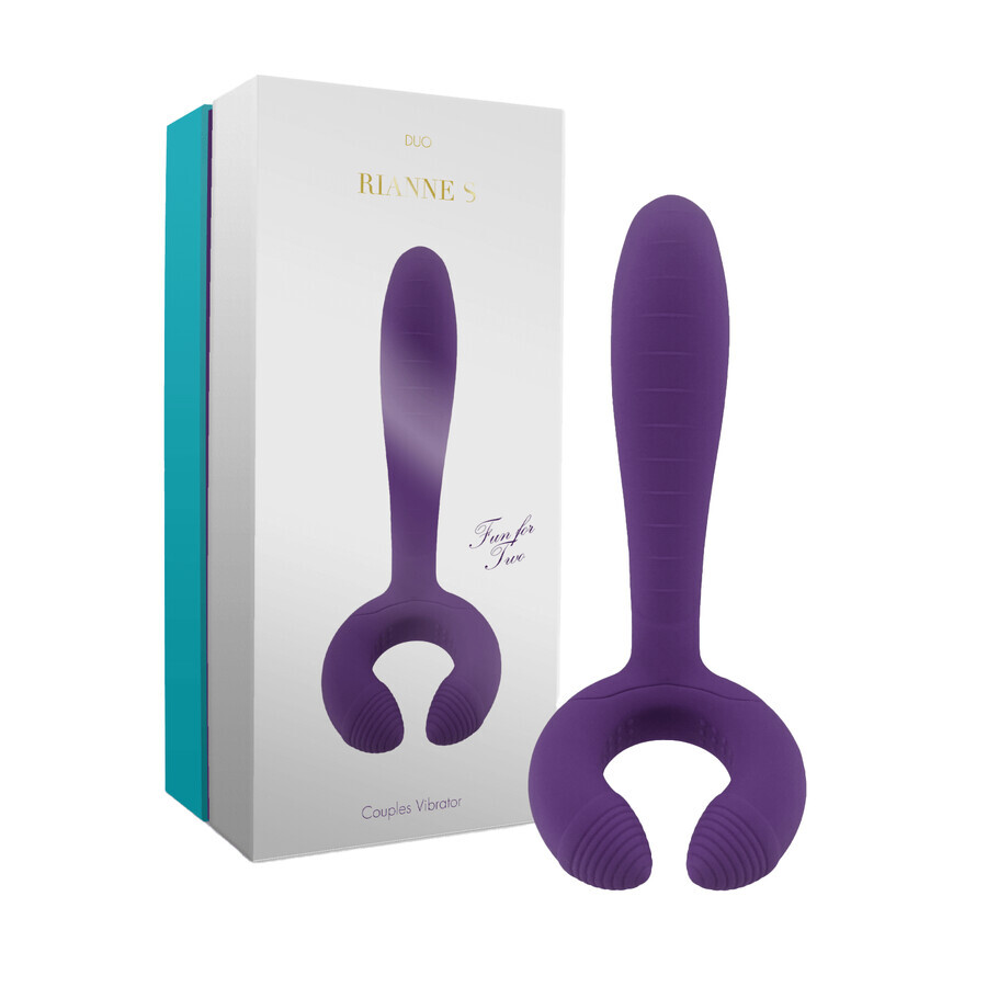 Rianne S Duo Deep Purple, vibrerend massagetoestel voor koppels, paars