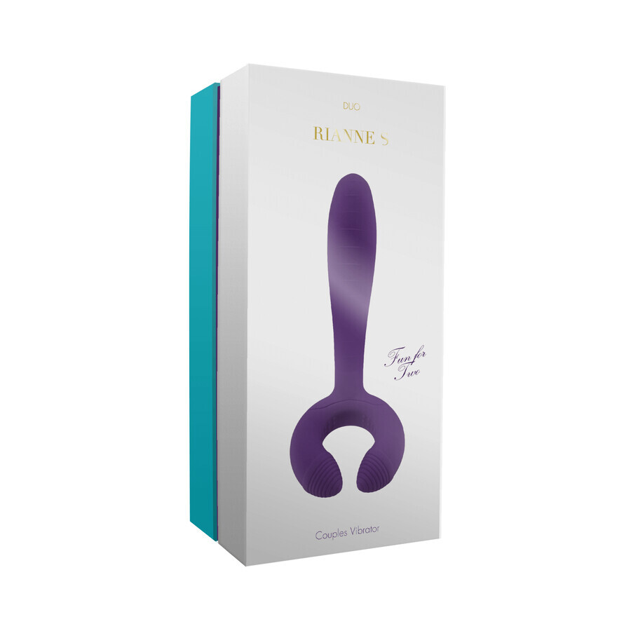 Rianne S Duo Deep Purple, vibrerend massagetoestel voor koppels, paars