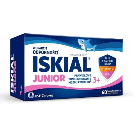 Iskial Junior, over 3 years, lemon flavor, 60 chewable capsules