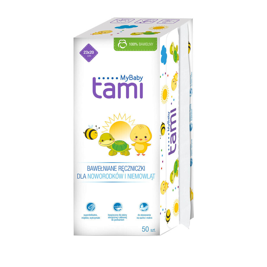 Tami MyBaby, asciugamani in cotone per neonati e bambini, 50 pezzi