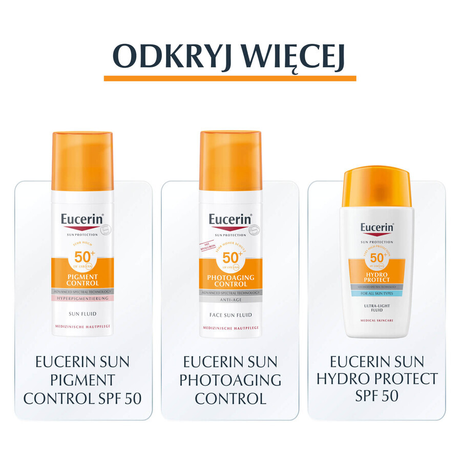 Eucerin Sun Oil Control, gel-crema protettivo ultra-leggero per pelli con imperfezioni, SPF 50+, 50 ml