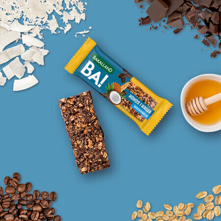 Bakalland BA! Barretta ai cereali, cocco e caffè, concentrazione, 35 g