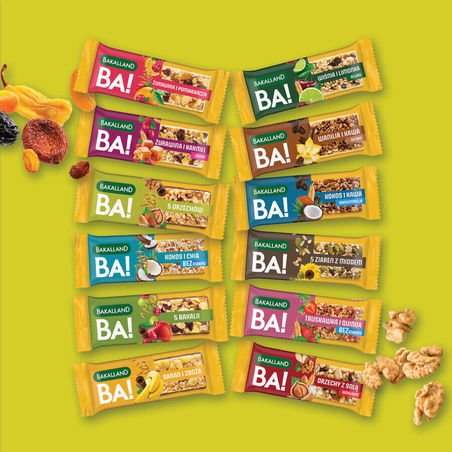 Bakalland BA! Barretta di cereali, 5 noci, 40 g