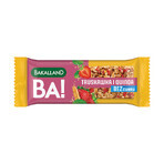 Barretta di cereali Bakalland BA!, fragola e quinoa, senza zuccheri aggiunti, 30 g