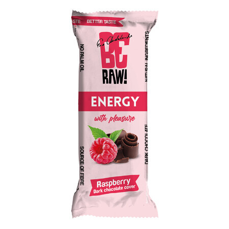 BeRAW! Energy, barretta energetica, lampone, cioccolato fondente, 40g