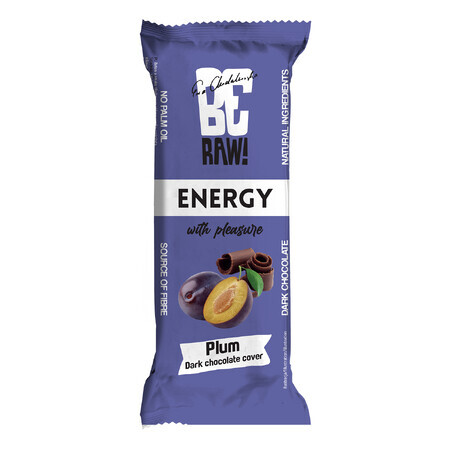 BeRAW! Energy, barretta energetica, prugna, cioccolato fondente, 40 g