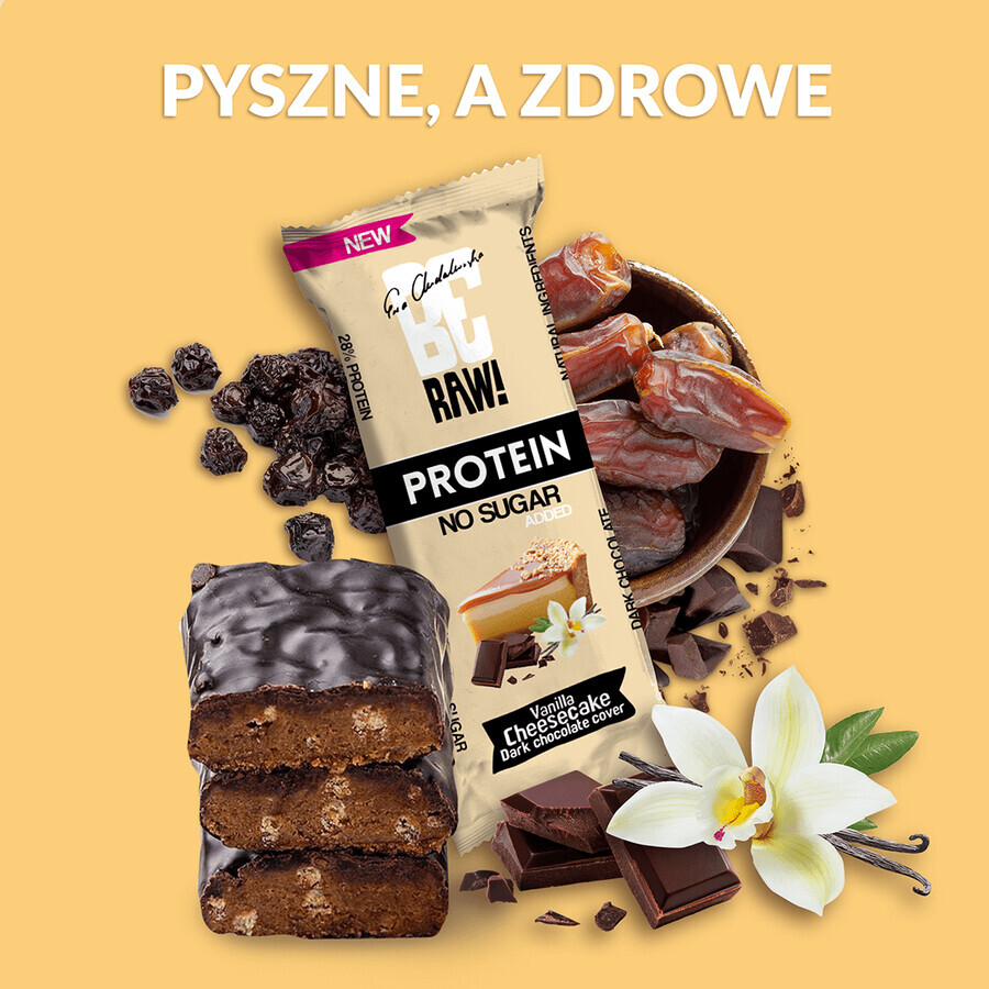 BeRAW! Proteine, barretta proteica, cheesecake alla vaniglia, senza zucchero aggiunto, 40 g