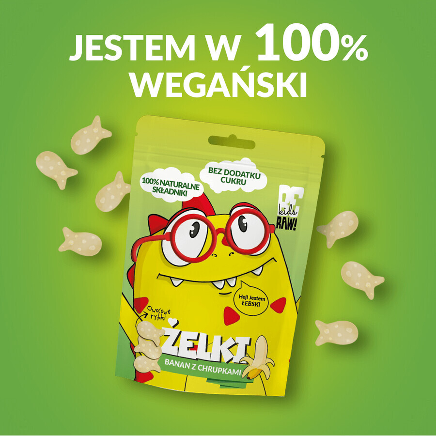 BeRAW! Kids, gelatine, banana con patatine, senza zuccheri aggiunti, 35 g