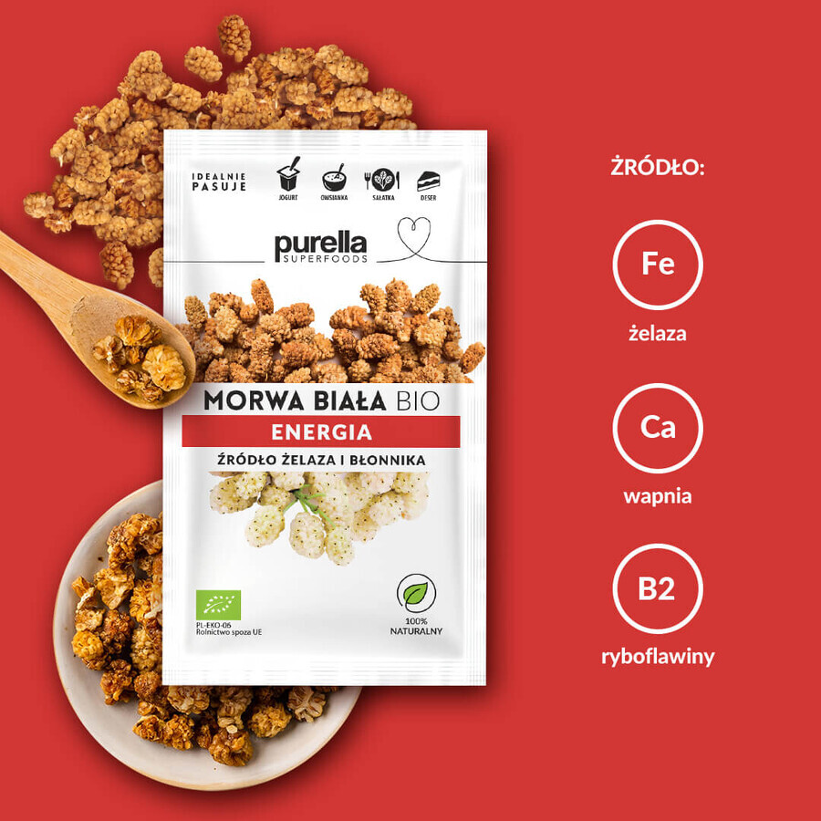 Purella Superfoods Morera blanca Bio, frutos secos, 45 g