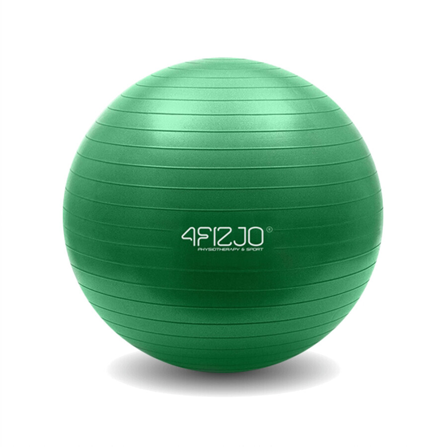 4Fizjo, ballon de gym anti-éclatement, vert, 75 cm