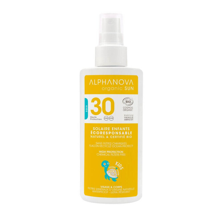 Alphanova Sun Kids Bio, protezione solare in spray, SPF 30, 125 g