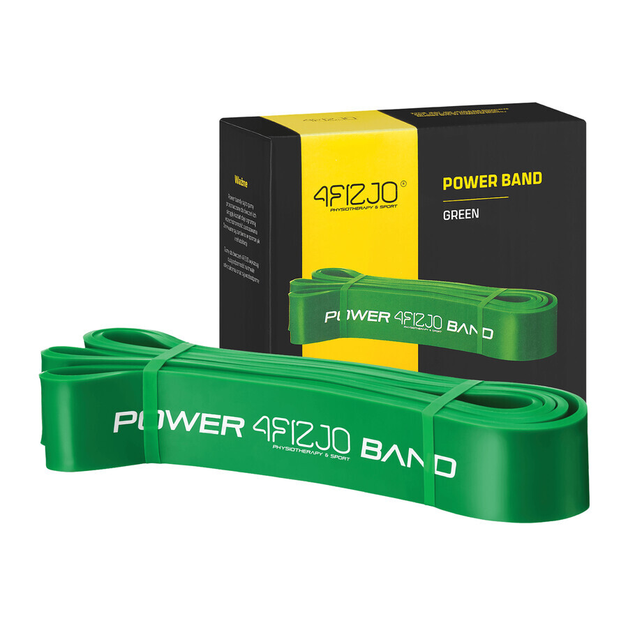 4Fizjo Power Band, banda di resistenza per esercizi, verde, 26-36 kg