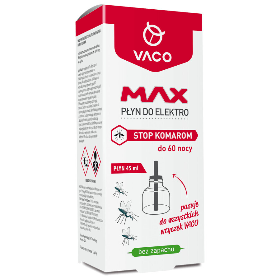 Insecticid Vaco Max Elektro, repelent pentru țânțari, rezervă, 45 ml