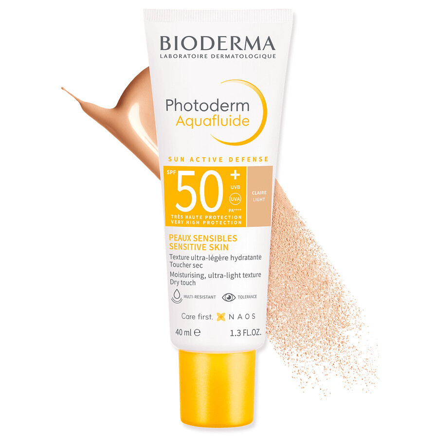 Bioderma Photoderm Aquafluide, protezione solare ultraleggera per pelli normali, leggera, SPF 50+, 40 ml