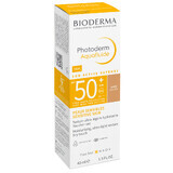 Bioderma Photoderm Aquafluide, protecție solară ultra-ușoară pentru ten normal, închis la culoare, SPF 50+, 40 ml