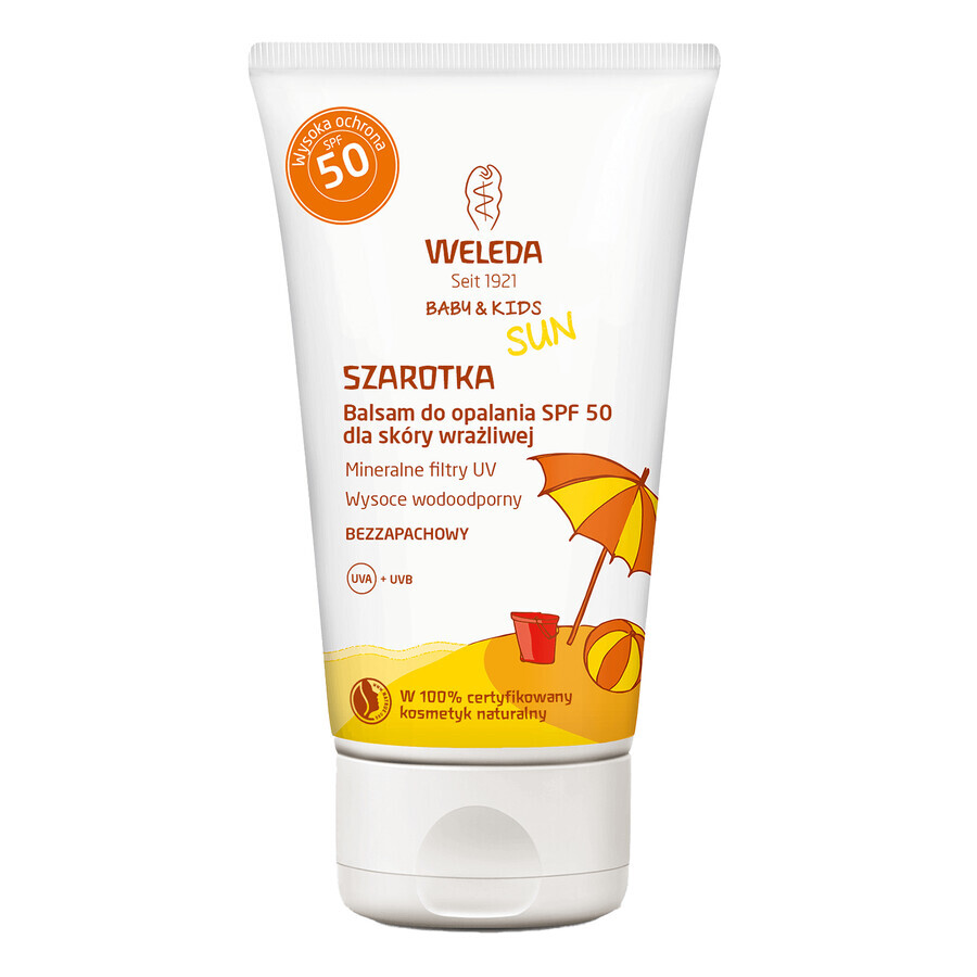 Weleda Baby &amp; Kids Sun Edelweiss, lozione solare per pelli sensibili, SPF 50, 50 ml