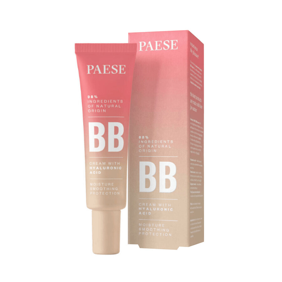 Paese BB Cream with hyaluronic acid, natural BB cream, no. 02 Beige, 30 ml